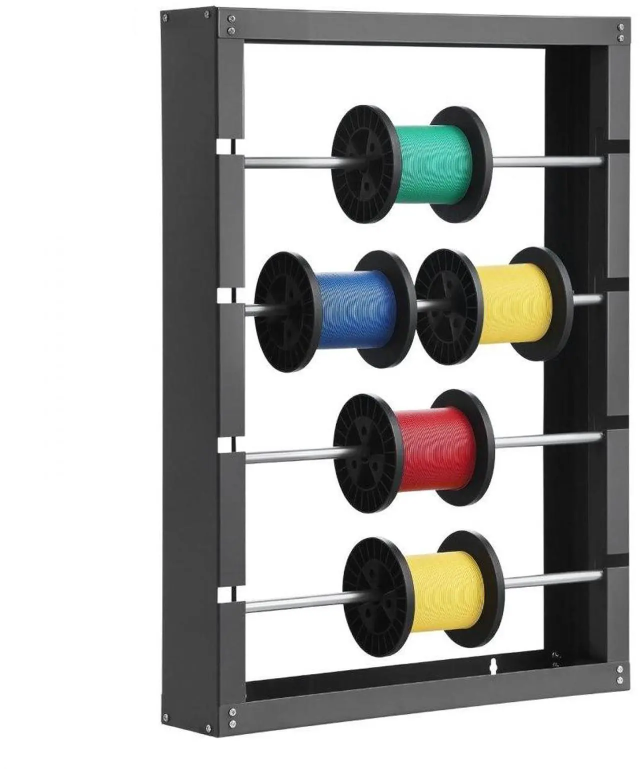Main image of Wire Spool Rack 4 Adjustable Rods Spool Holder Wall Mounted 150 lbs Capacity