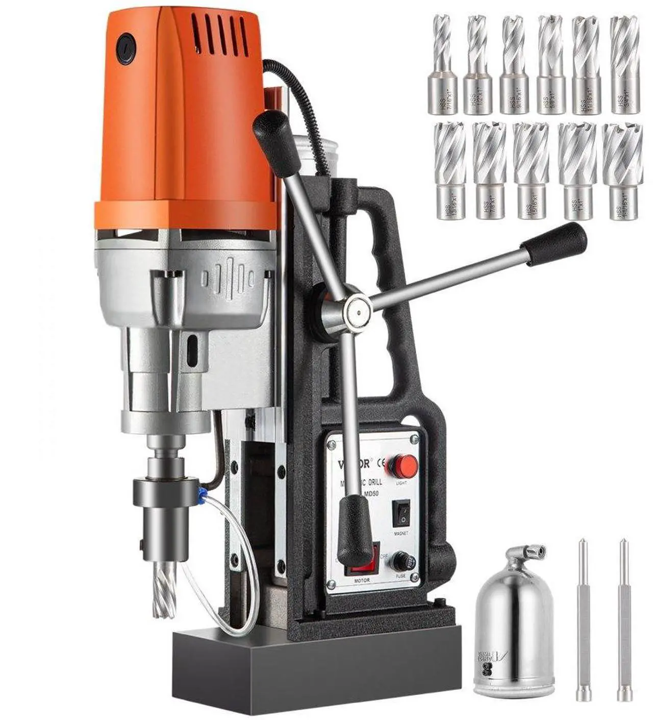 Alt view image 2 of 8 - VEVOR Md50 Magnetic Drill Press Set Annular Cutter Kit Mag Drill & 7 Pcs 2" Hss Cutter