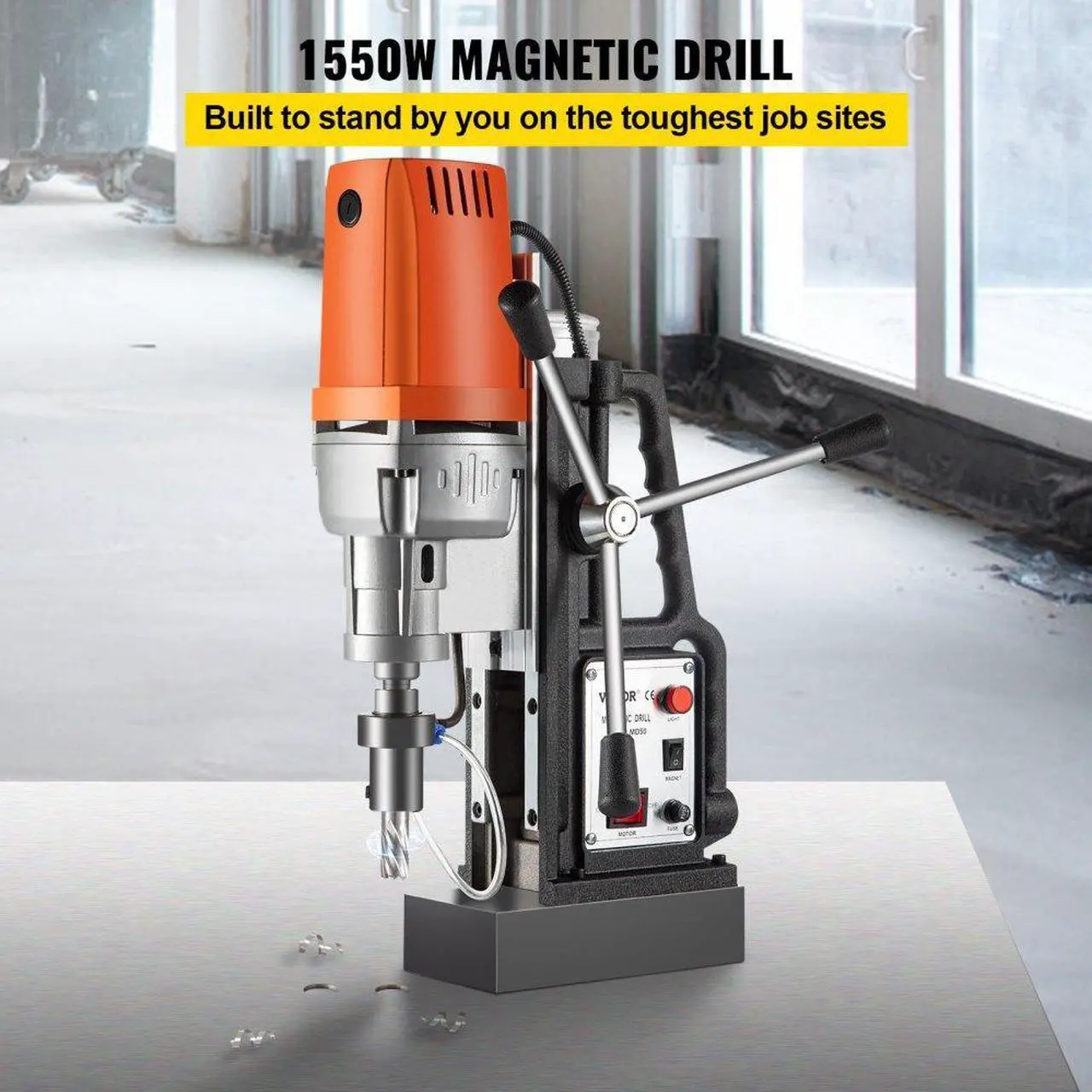 Alt view image 3 of 8 - VEVOR Md50 Magnetic Drill Press Set Annular Cutter Kit Mag Drill & 7 Pcs 2" Hss Cutter