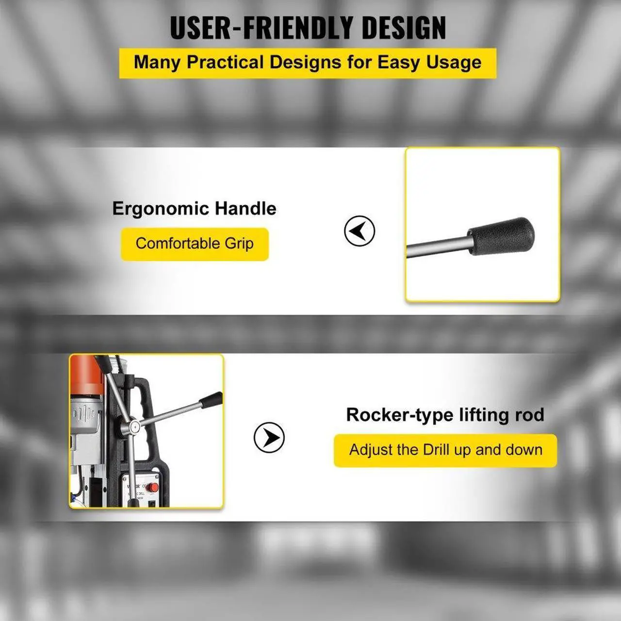 Alt view image 7 of 8 - VEVOR Md50 Magnetic Drill Press Set Annular Cutter Kit Mag Drill & 7 Pcs 2" Hss Cutter