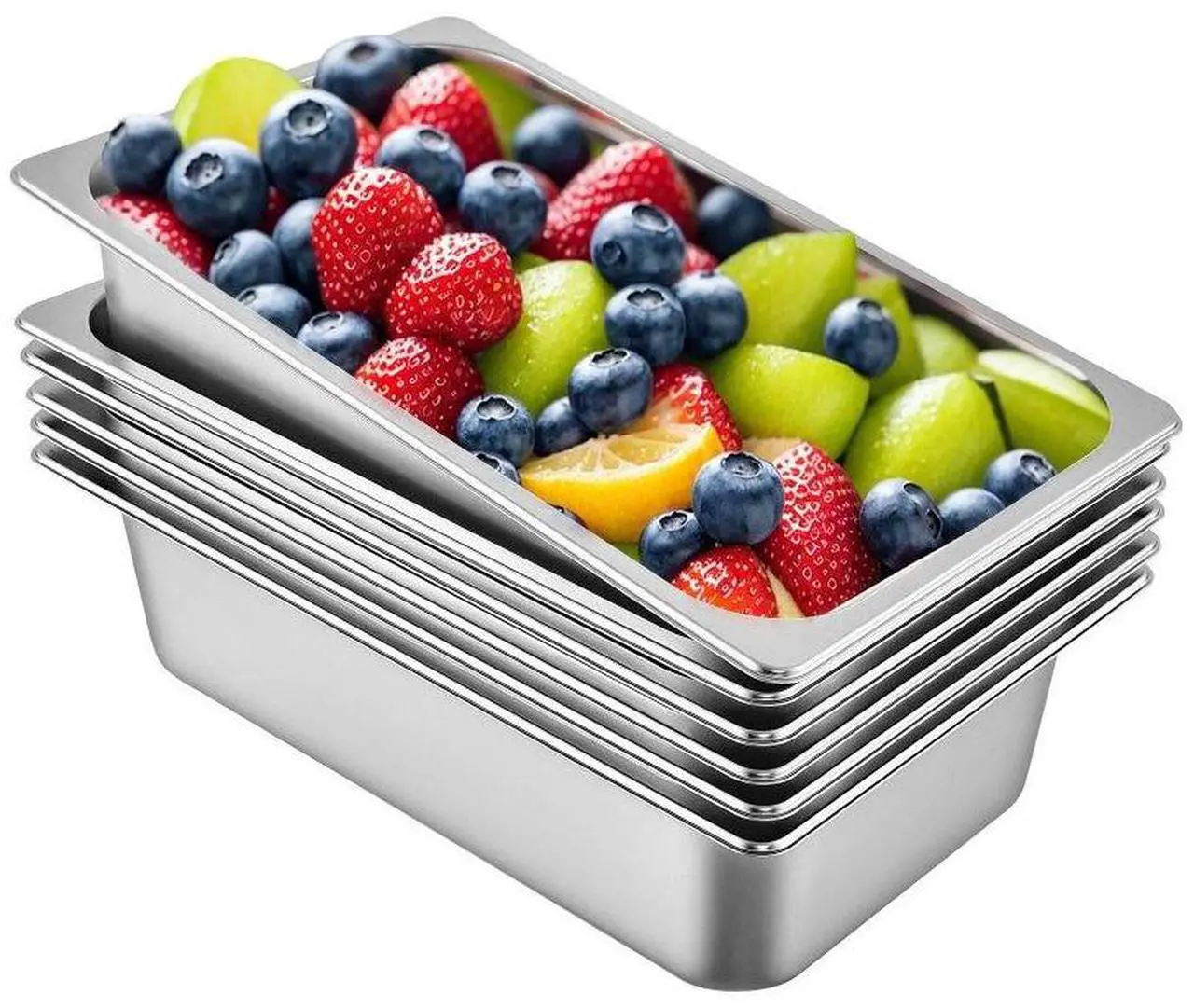 Alt view image 5 of 11 - VEVOR Steam Table Pans Bain-marie 6 Pack Commercial Hotel Buffet Pans Steam Prep Table