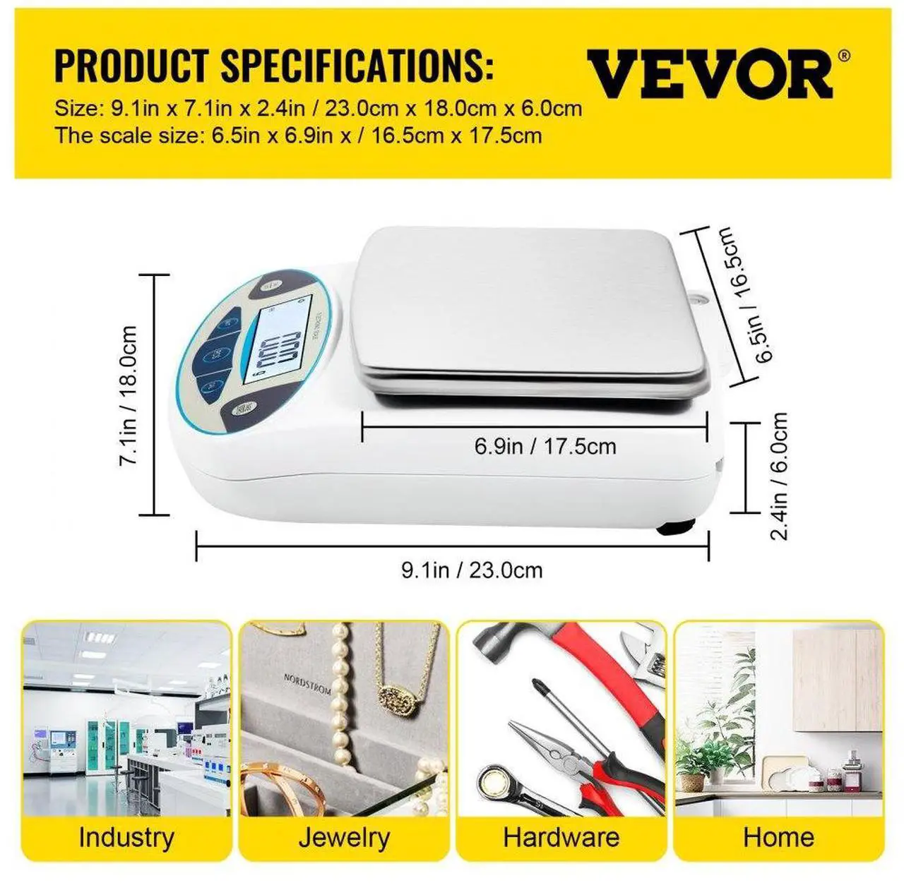 Alt view image 8 of 8 - Vevor Lab Analytical Balance Digital Precision Scale 5000gx0.01g High Precision