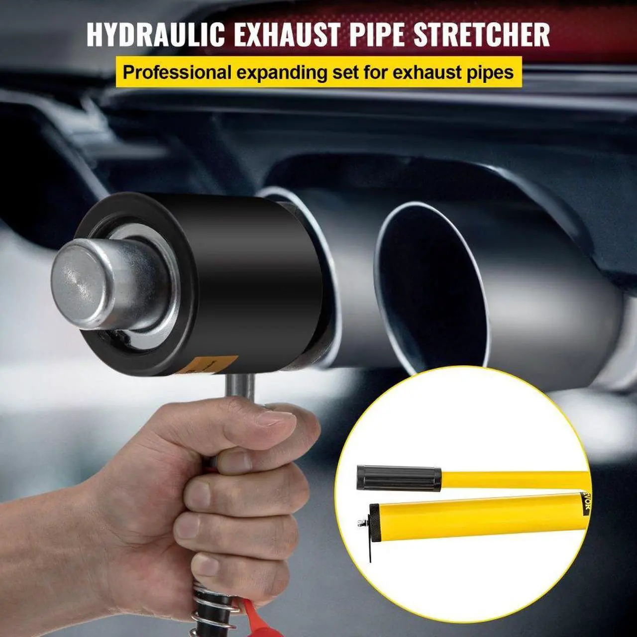 Alt view image 2 of 7 - VEVOR Hydraulic Exhaust Pipe Expander, 1-5/8" to 4-1/4" size, 10 T Manual Hydraulic Pipe Stretcher w/4 Dies and 2 Storing Case for Copper, Aluminum Tubes in Car Repairing