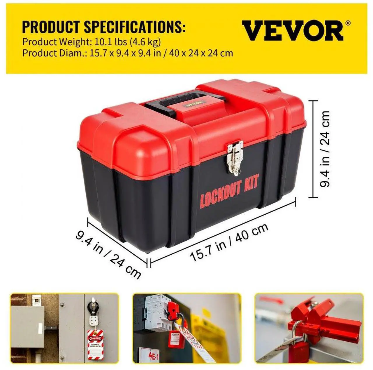 Alt view image 8 of 8 - VEVOR 42 PCS Lockout Tagout Kits, Electrical Safety Loto Kit Includes Padlocks, 5 Kinds of Lockouts, Hasps, Tags & Ties, Box, Lockout Safety Tools for Electrical Risk Removal in Industrial, Machinery