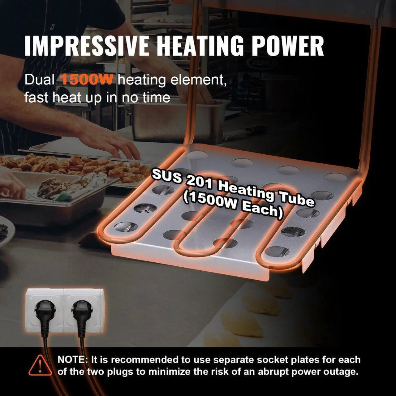 Alt view image 4 of 8 - VEVOR Commercial Electric Deep Fryer Countertop Deep Fryer Dual Detachable Tanks