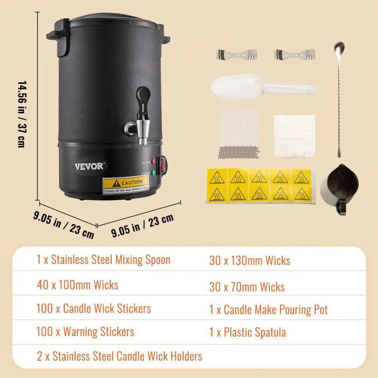 Alt view image 8 of 8 - VEVOR Wax Melter for Candle Making, 6.5 Liter Large Electric Wax Melting Pot Easy Pour Spout & 9-level Temperature Control, Easy Clean for Candle Soap Cream Beauty Bulk Production Business or Home