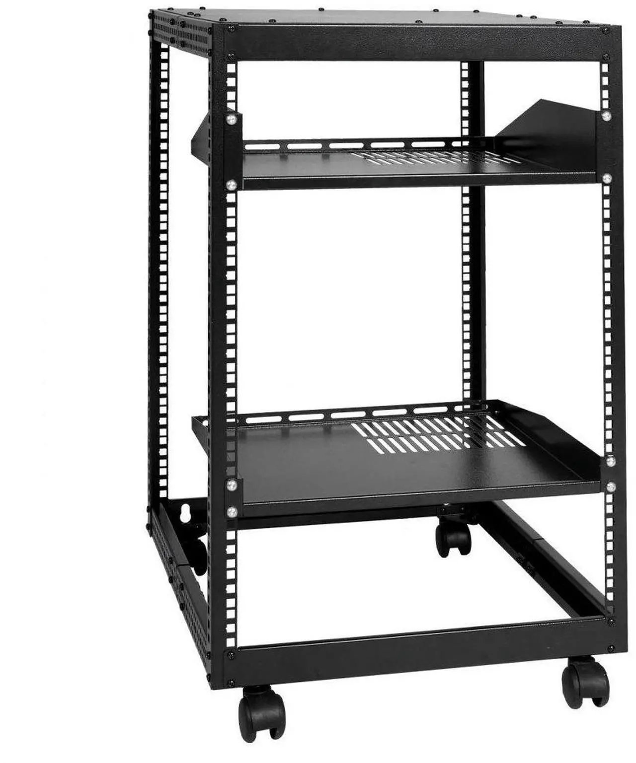 Alt view image 2 of 9 - Vevor 15U Open Frame Server Rack  23''-40'' Adjustable Depth  Free Standing Or Wall Mount Network Server Rack  4 Post Av Rack With Casters  Holds All Your Networking It Equipment Av Gear Router Modem