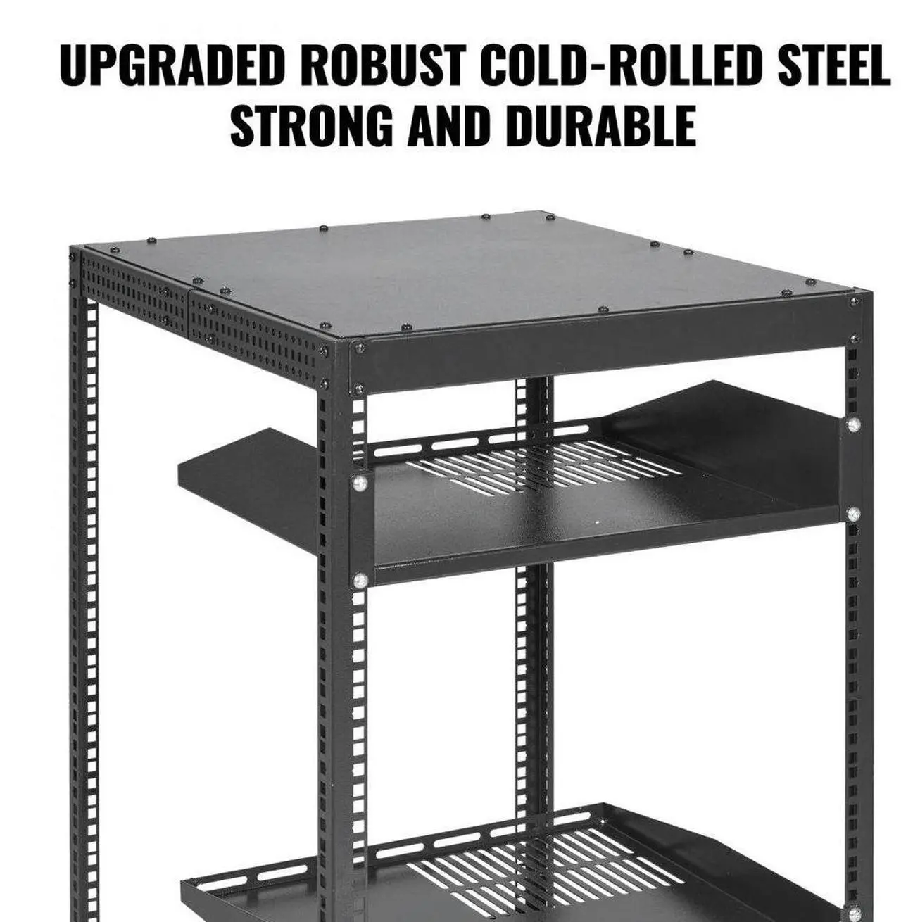 Alt view image 6 of 9 - Vevor 15U Open Frame Server Rack  23''-40'' Adjustable Depth  Free Standing Or Wall Mount Network Server Rack  4 Post Av Rack With Casters  Holds All Your Networking It Equipment Av Gear Router Modem