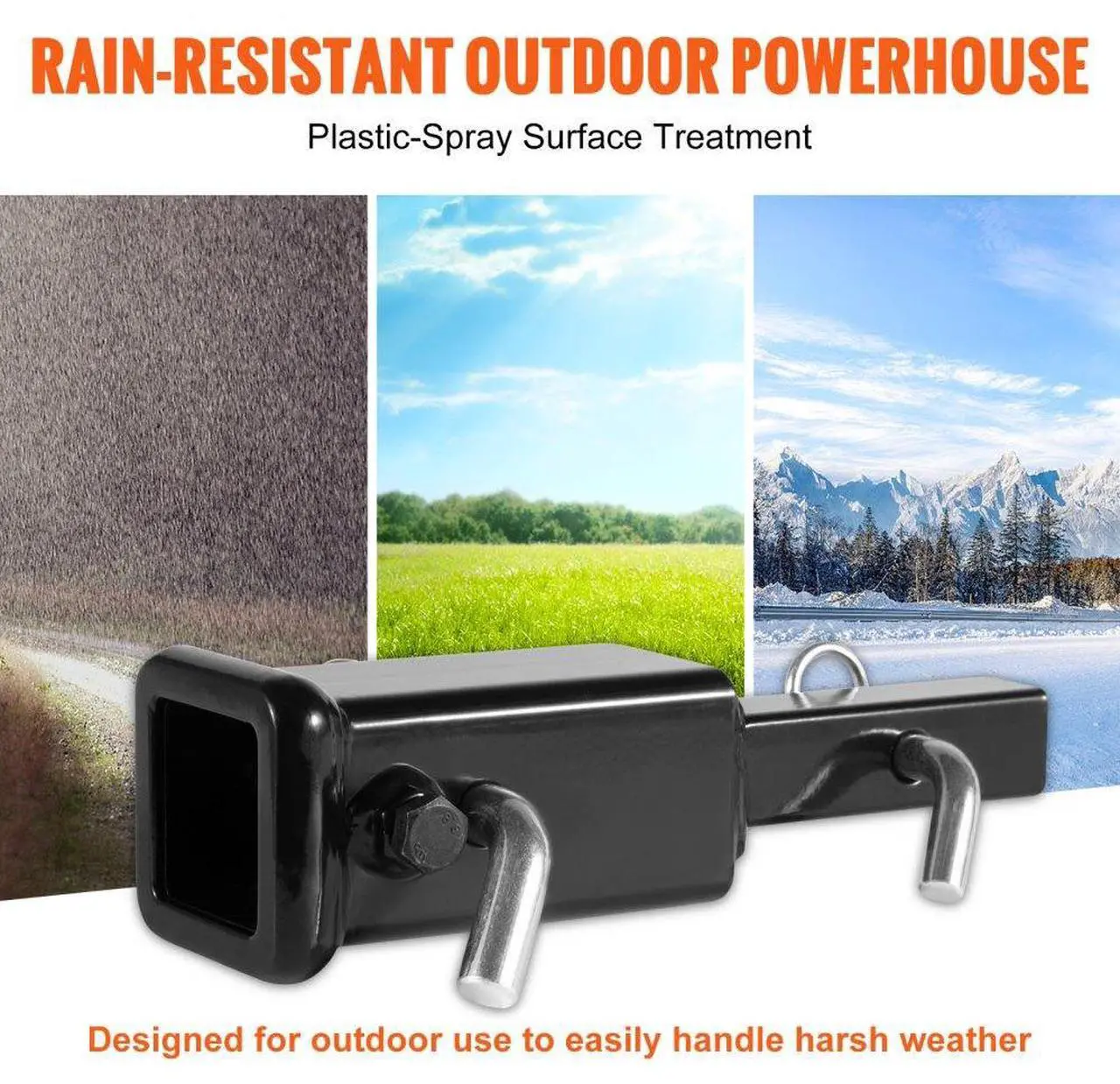Alt view image 3 of 7 - VEVOR Trailer Hitch Extender, 1-1/4" to 2" Receiver Hitch Adapter, Trailer Hitch Extension Tube Extender, 6" Extension Length, 4000 lbs Towing Capacity, Hitch Pins, Clips, Bolt and Nut Included, Black