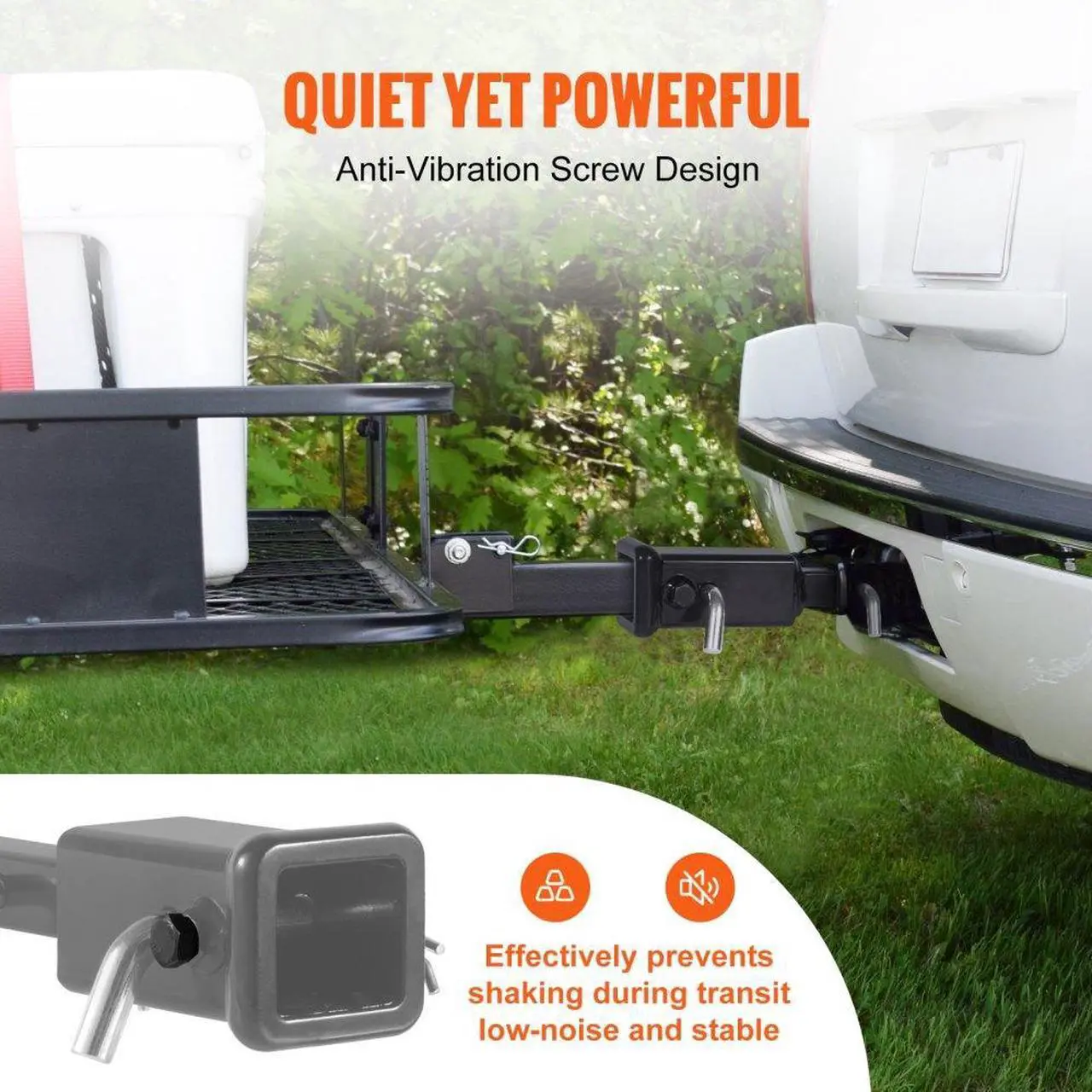 Alt view image 6 of 7 - VEVOR Trailer Hitch Extender, 1-1/4" to 2" Receiver Hitch Adapter, Trailer Hitch Extension Tube Extender, 6" Extension Length, 4000 lbs Towing Capacity, Hitch Pins, Clips, Bolt and Nut Included, Black