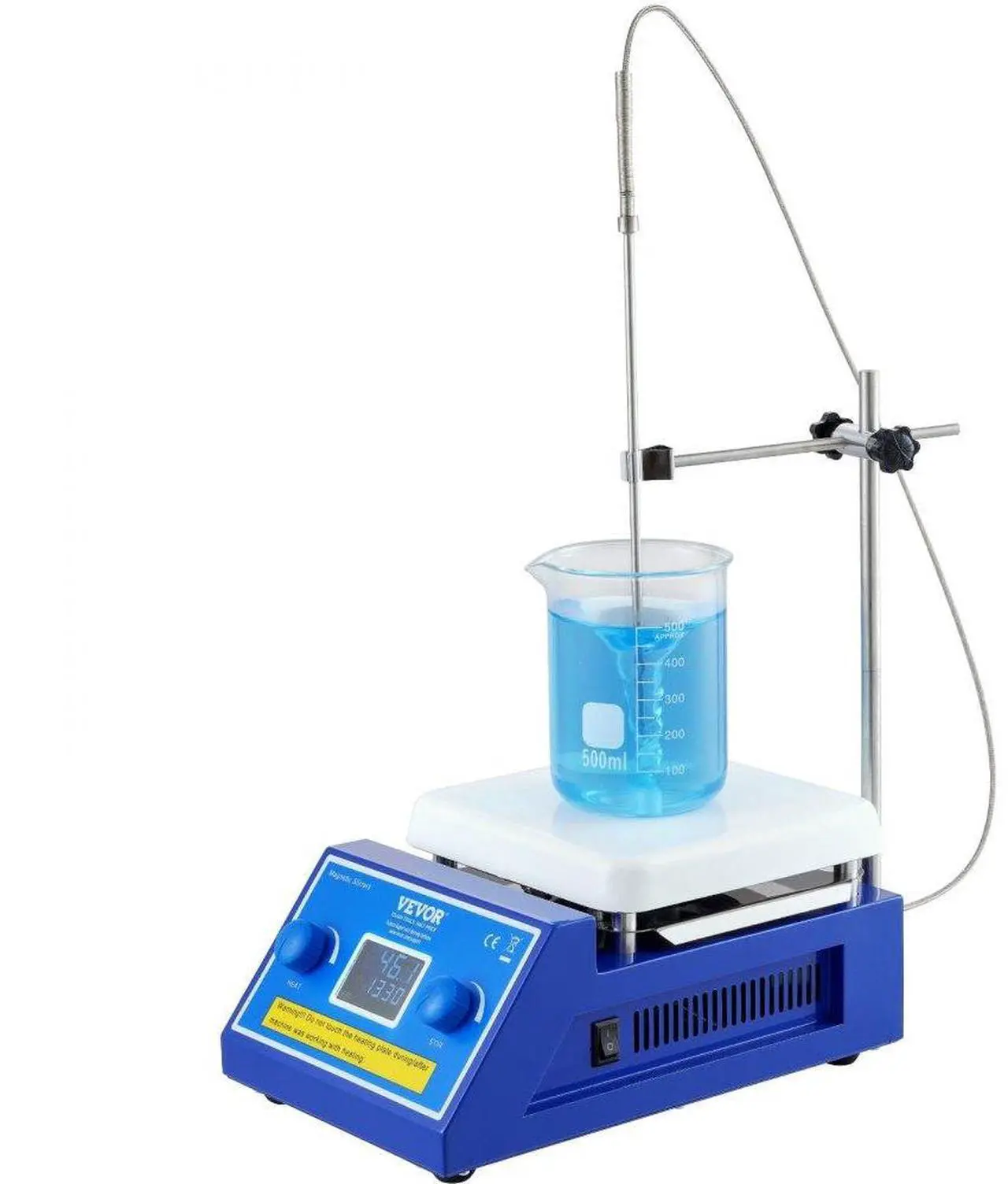 Main image of VEVOR Magnetic Stirrer Hot Plate, Max 572°F/300°C, 0-2000 RPM Hot Plate with Magnetic Stirrer, 5000mL Hot Plate Stirrer with LED Screen, Support Stand and Stir Bars Included, 500W Heating Power