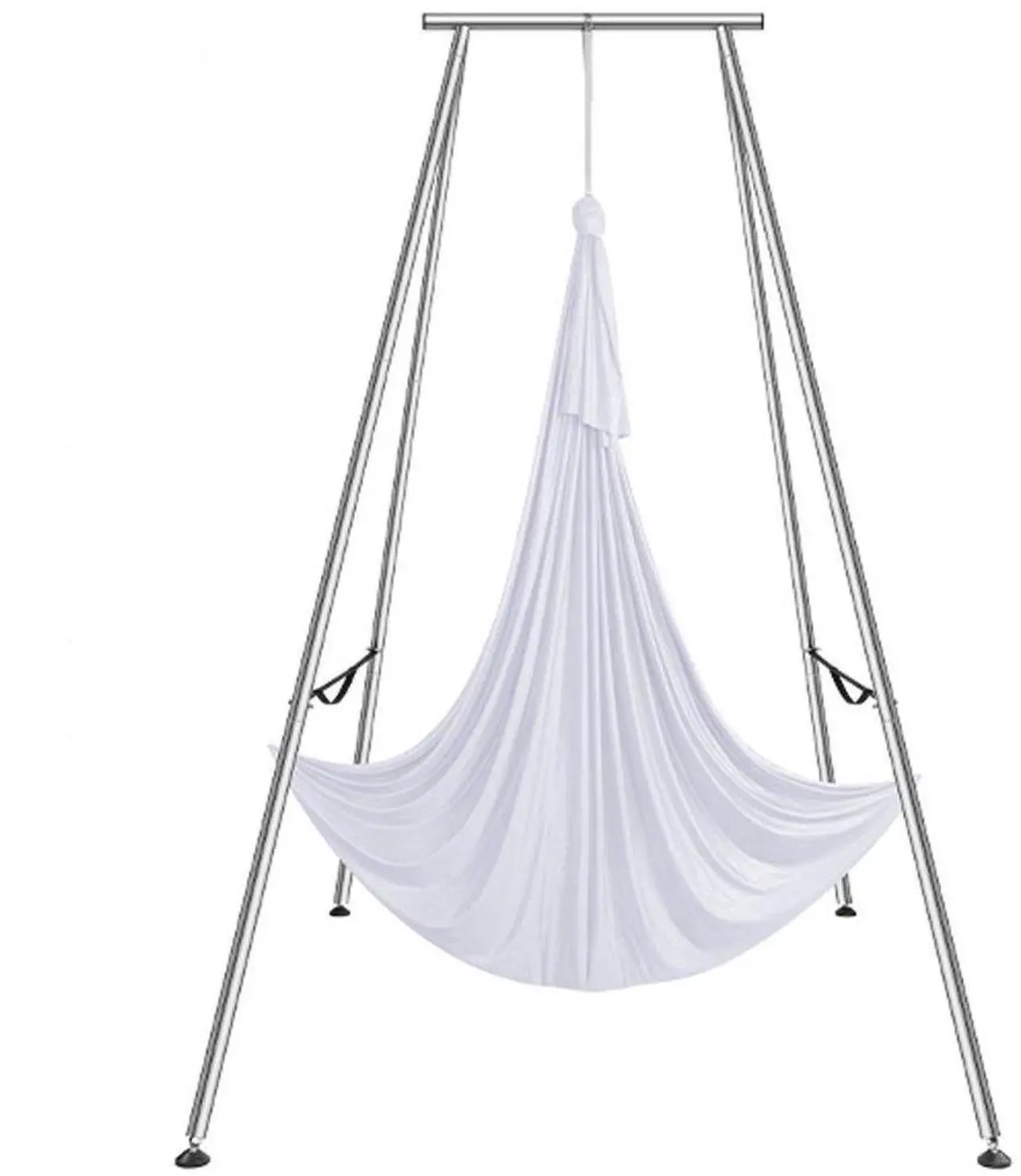 Main image of VEVOR Aerial Yoga Frame & Yoga Hammock, 9.67 ft Height Professional Yoga Swing Stand Comes with 6.6 Yards Aerial Hammock, Max 551.15 lbs Load Capacity Yoga Rig for Indoor Outdoor Aerial Yoga, White