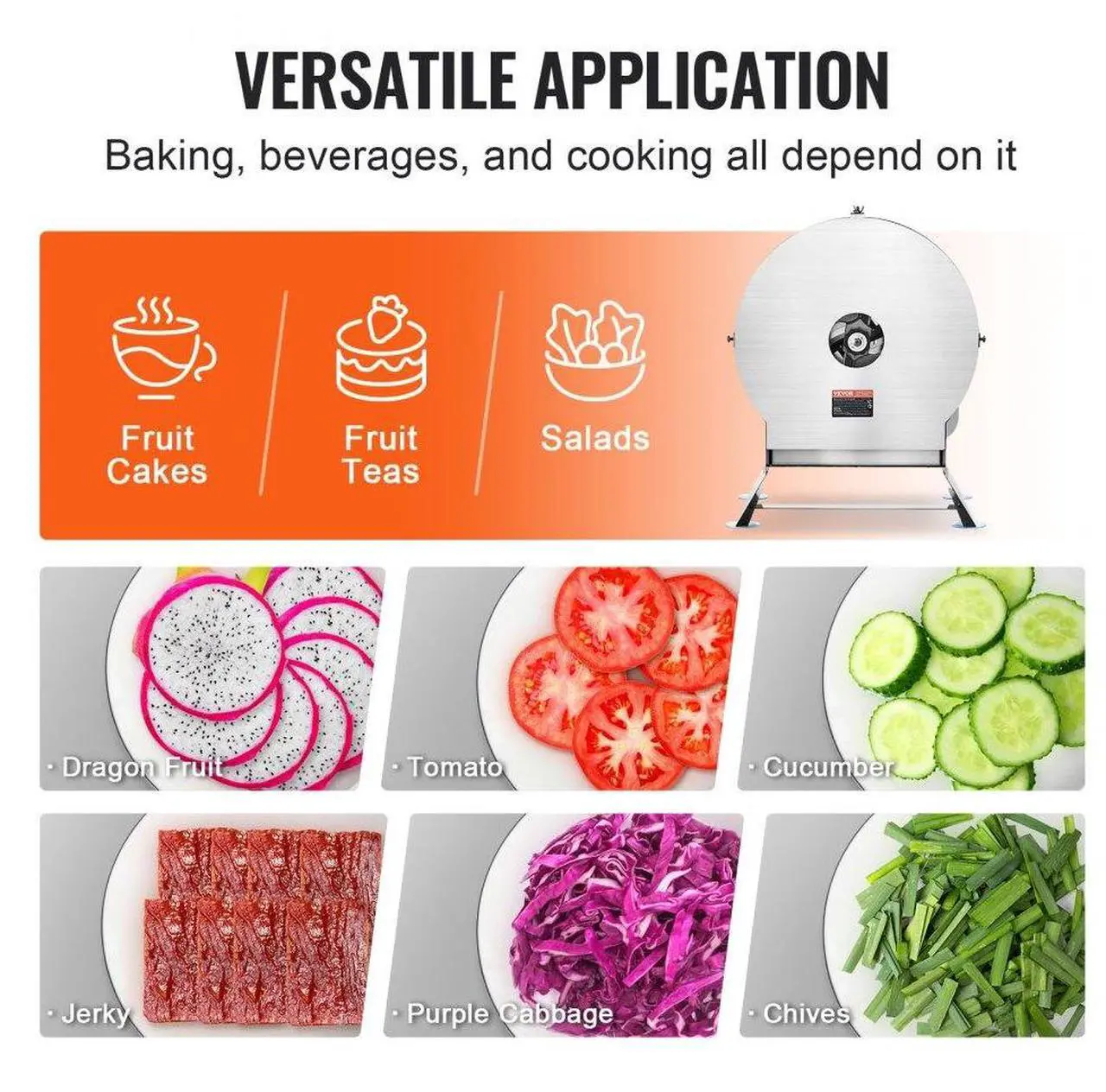 Alt view image 6 of 7 - VEVOR Electric Vegetable Slicer, 0-0.5"/0-12mm Thickness Adjustable Commercial Slicer Machine, Convertible to Manual, Stainless Steel Food Cutter Slicing Machine, Large Feed Port for Potato, Tomato