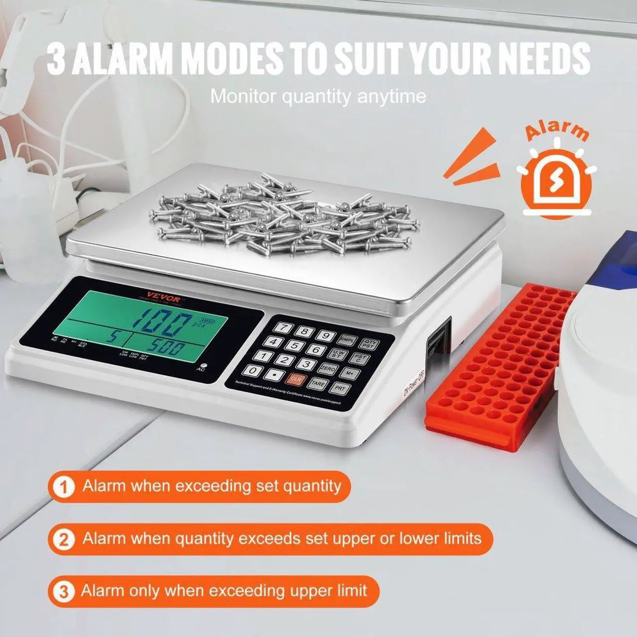 Alt view image 5 of 7 - VEVOR Industrial Counting Scale, 30 kg x 1 g, Digital Scale for Parts and Coins, g/kg/lb Units, Electronic Gram Scale Inventory Counting Scale Kitchen Jewelry Scale with RS232 Port and LCD Screen