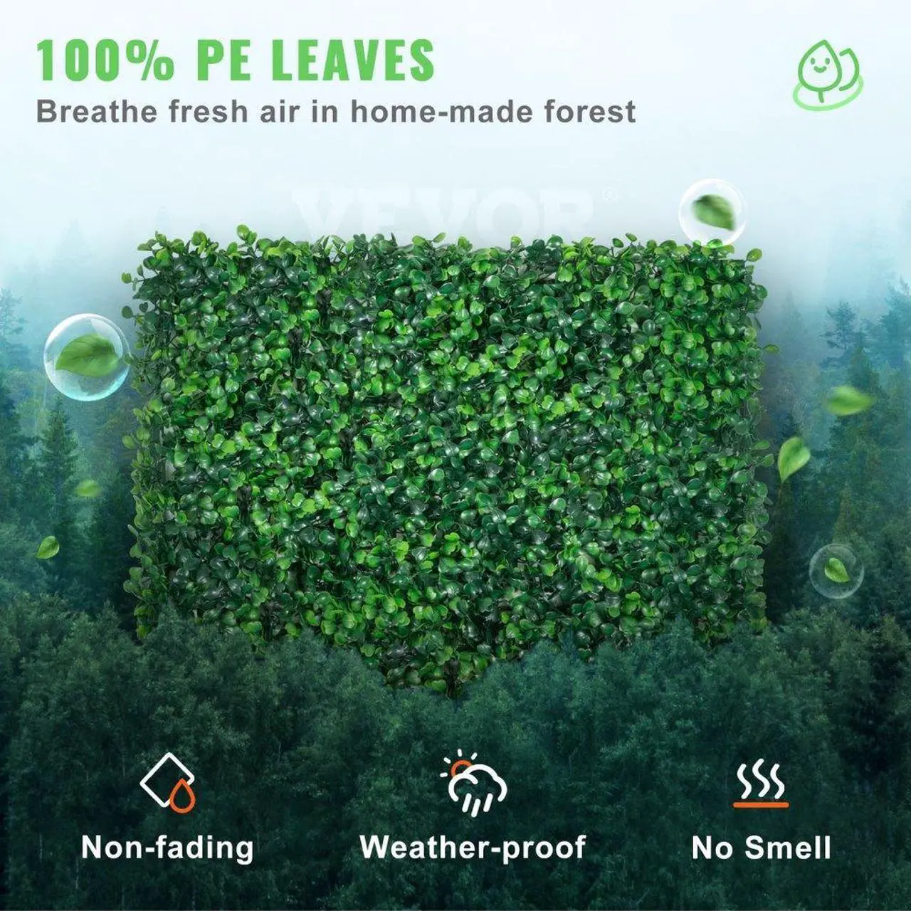 Alt view image 3 of 7 - VEVOR 12PCS 10x10 inch Artificial Boxwood Panels, Boxwood Hedge Wall Mat,Artificial Grass Backdrop Wall, Privacy Hedge Screen UV Protected for Outdoor Indoor Garden Fence Backyard