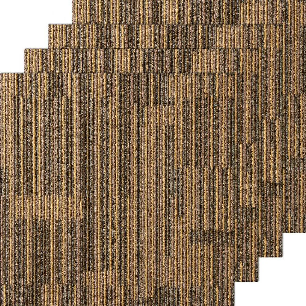 Main image of VEVOR Carpet Tiles Reusable, 20"x 20"Carpet Squares With Padding Attached, Soft Padded Carpet Tiles, Easy Install DIY for Bedroom Living Room (12Tiles, Mixed Brown)