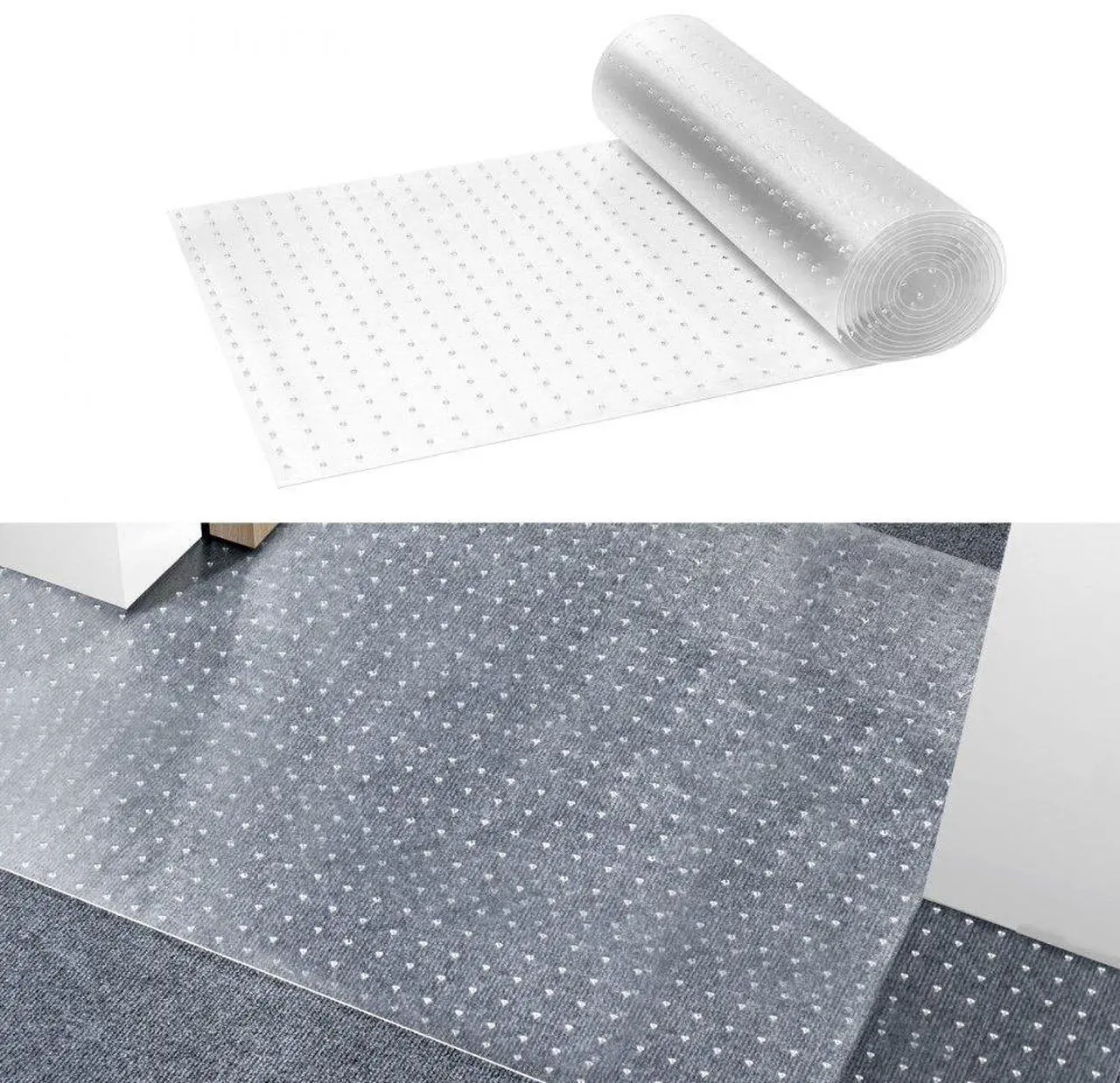 Main image of VEVOR Carpet Protector for Pets, 24" x 12' PVC Scratch-Proof Cat Carpet Protector for Doorway, Anti-Slip Cat Scratch Protector Mat, Easy to Cut Plastic Carpet Scratch Stopper, Cat Scratch Guard Carpet
