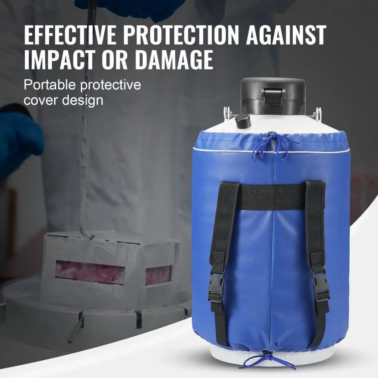 Alt view image 6 of 7 - VEVOR Liquid Nitrogen Tank 10 L Aluminum Alloy LN2 Container Dewar 6 Canisters