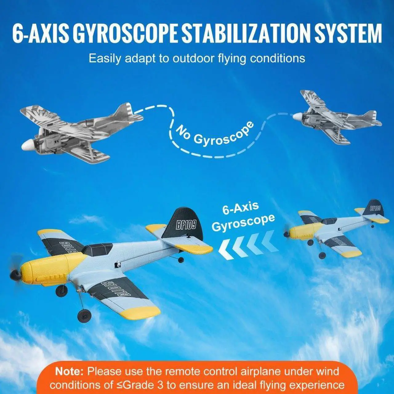 Alt view image 3 of 7 - VEVOR RC Airplane WWII Fighter EPP Foam RC Plane Toy with 2.4 GHz Remote Control