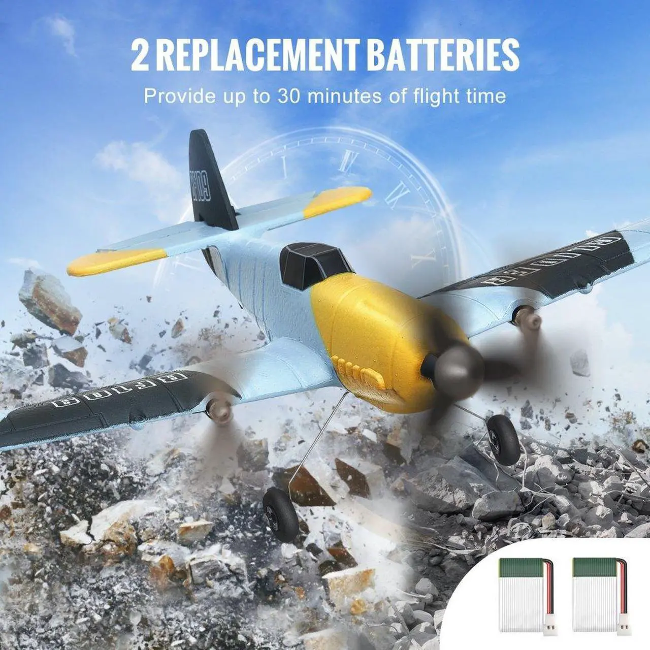Alt view image 4 of 7 - VEVOR RC Airplane WWII Fighter EPP Foam RC Plane Toy with 2.4 GHz Remote Control