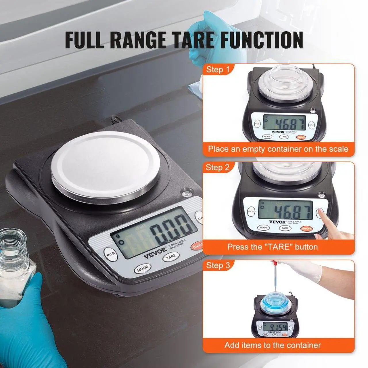 Alt view image 6 of 7 - VEVOR Analytical Balance Lab Scale 600g x 0.01g 6 Units Conversion Electronic