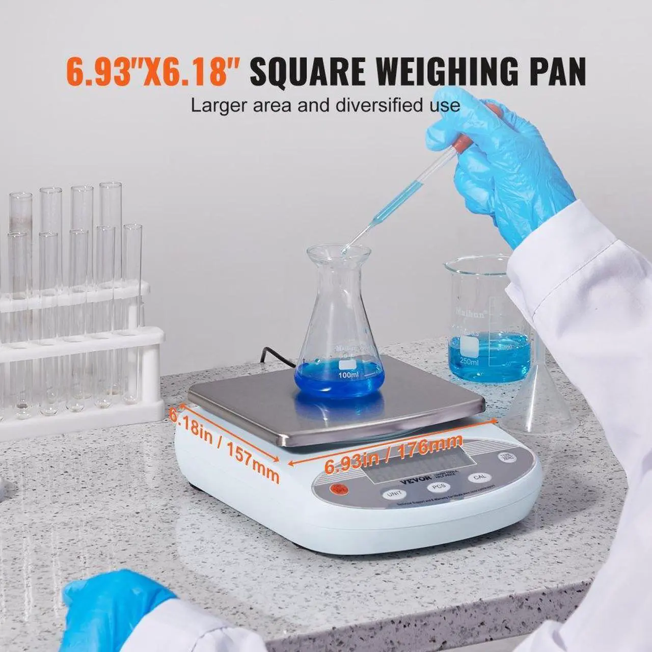 Alt view image 4 of 7 - VEVOR Analytical Balance Lab Scale 3000g x 0.01g 13 Units Conversion Electronic