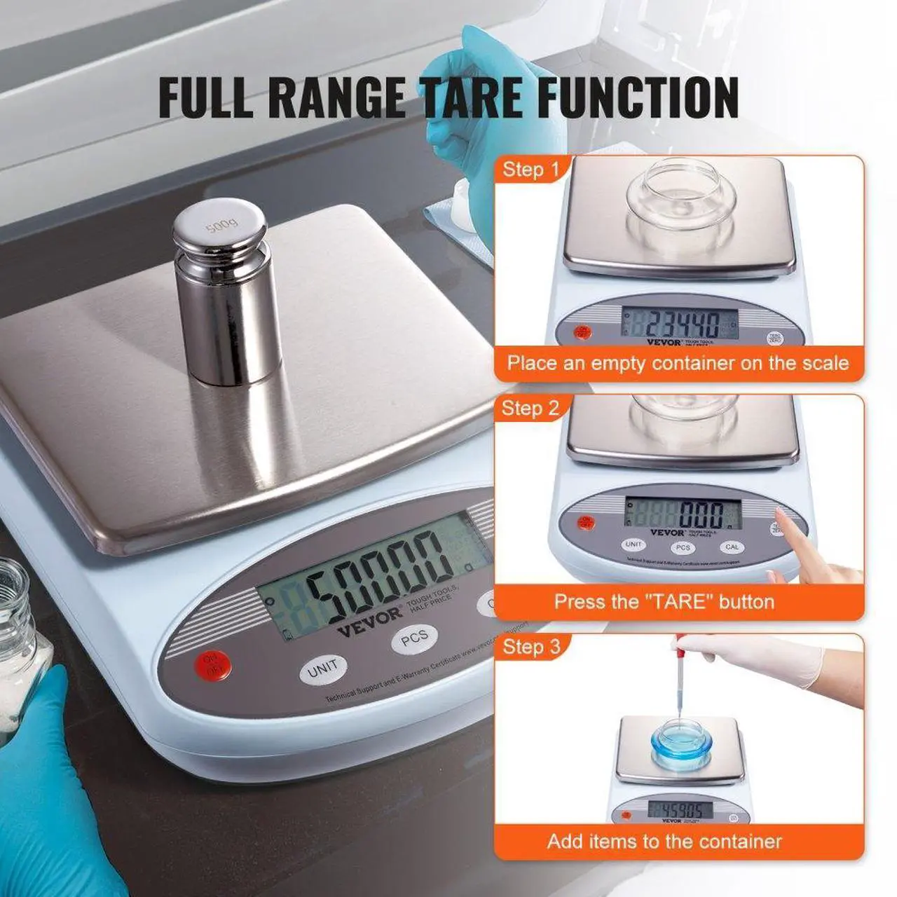 Alt view image 6 of 7 - VEVOR Analytical Balance Lab Scale 3000g x 0.01g 13 Units Conversion Electronic