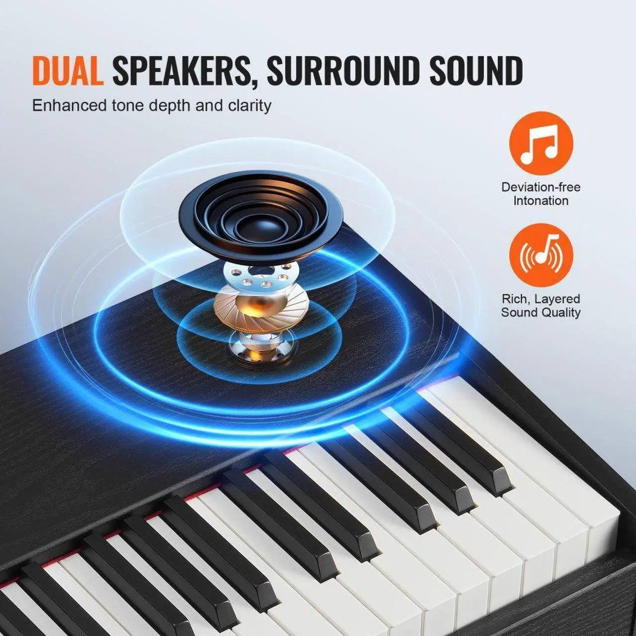 Alt view image 5 of 7 - VEVOR  88 Key Fully Weighted Digital Piano Dual Keyboard Simple Cabinet Bracket