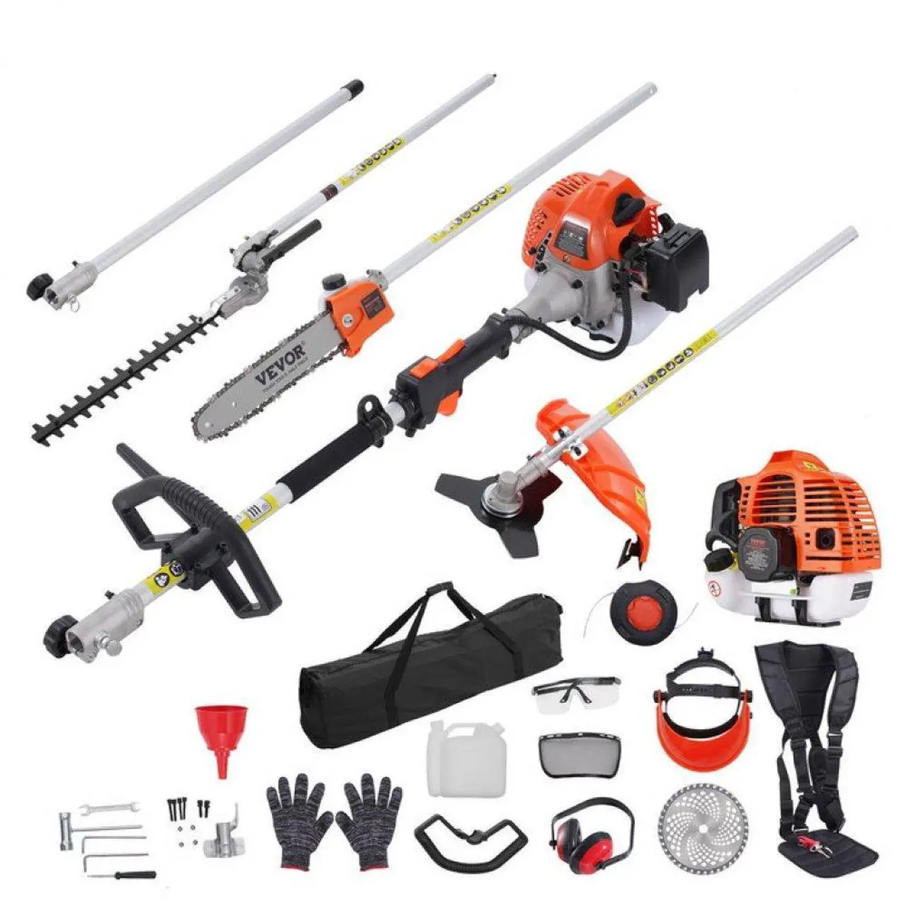 Main image of VEVOR 6-in-1 Multi-Functional Trimming Tools Gas Hedge Trimmer 33CC Weed Eater