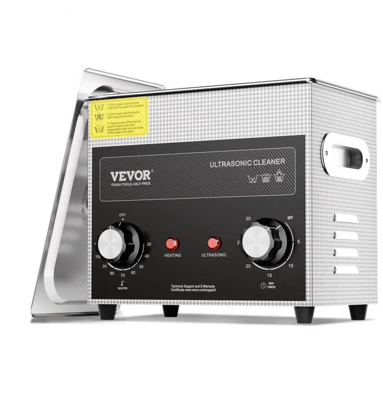 Main image of VEVOR 3L Ultrasonic Cleaner with Heater and Timer, 150W Stainless Steel Ultrasonic Cleaner Machine with Degas & Gentle Modes, Ultrasonic Parts Cleaner with Knob Control for Jewelry Glasses Watch