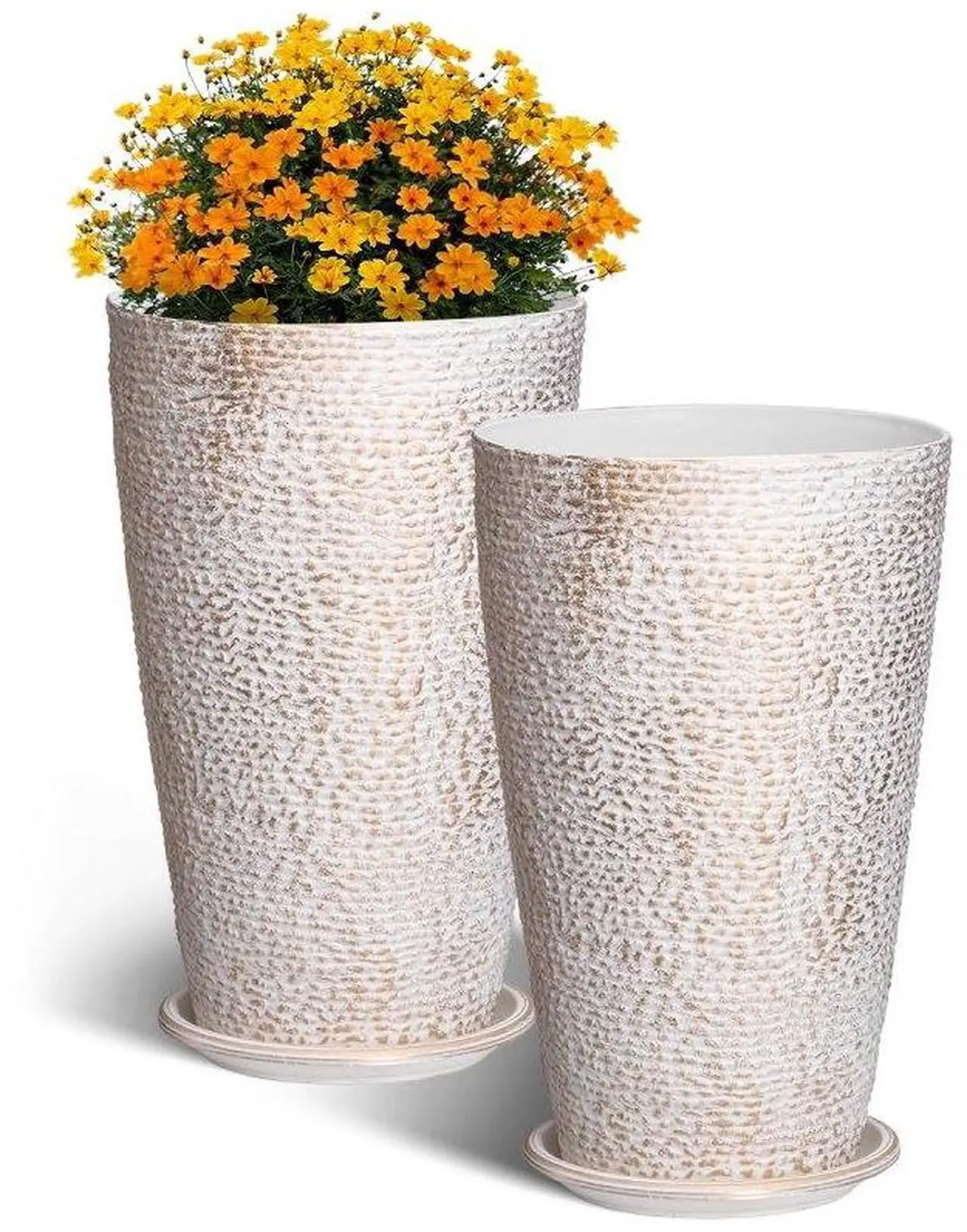 Main image of VEVOR Tall Planter Set of 2 Round Tapered Plant Pots 21 in for Outdoor Indoor