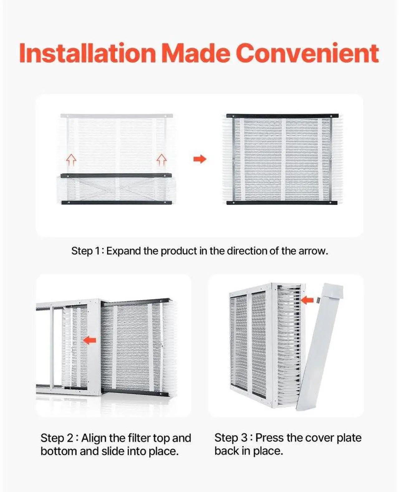 Alt view image 6 of 7 - VEVOR Air Filters MERV 16 Electrostatic Pleated HVAC Furnace Filter 2-Pack 20 x 25 x 4