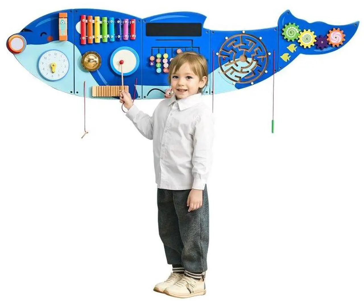 Main image of VEVOR Orca Activity Wall Busy Board Panels 12 Activities Sensory Wall Panel
