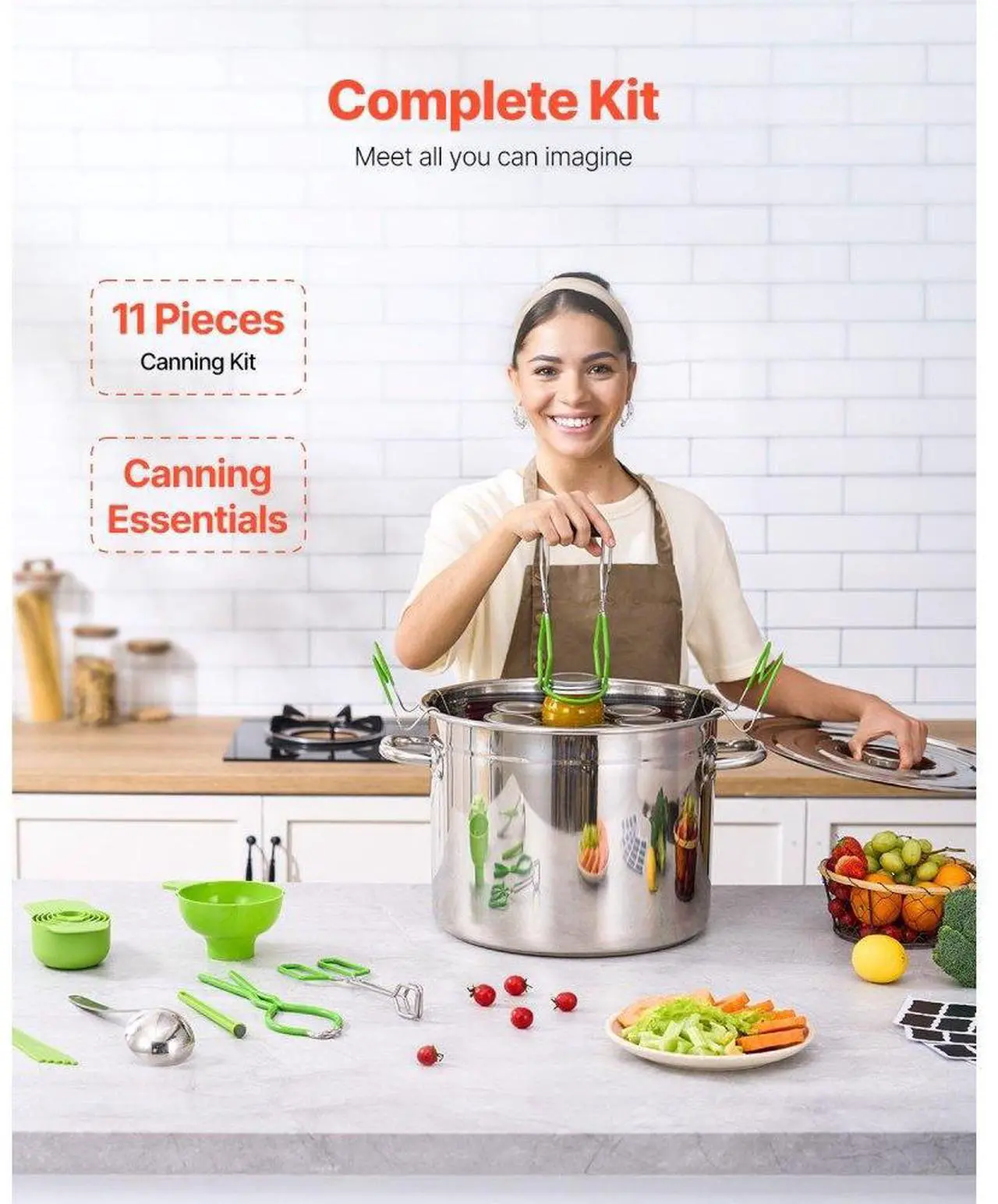 Alt view image 2 of 7 - VEVOR Canning Supplies Starter Kit 11 Pieces Stainless Steel Water Bath Cannner