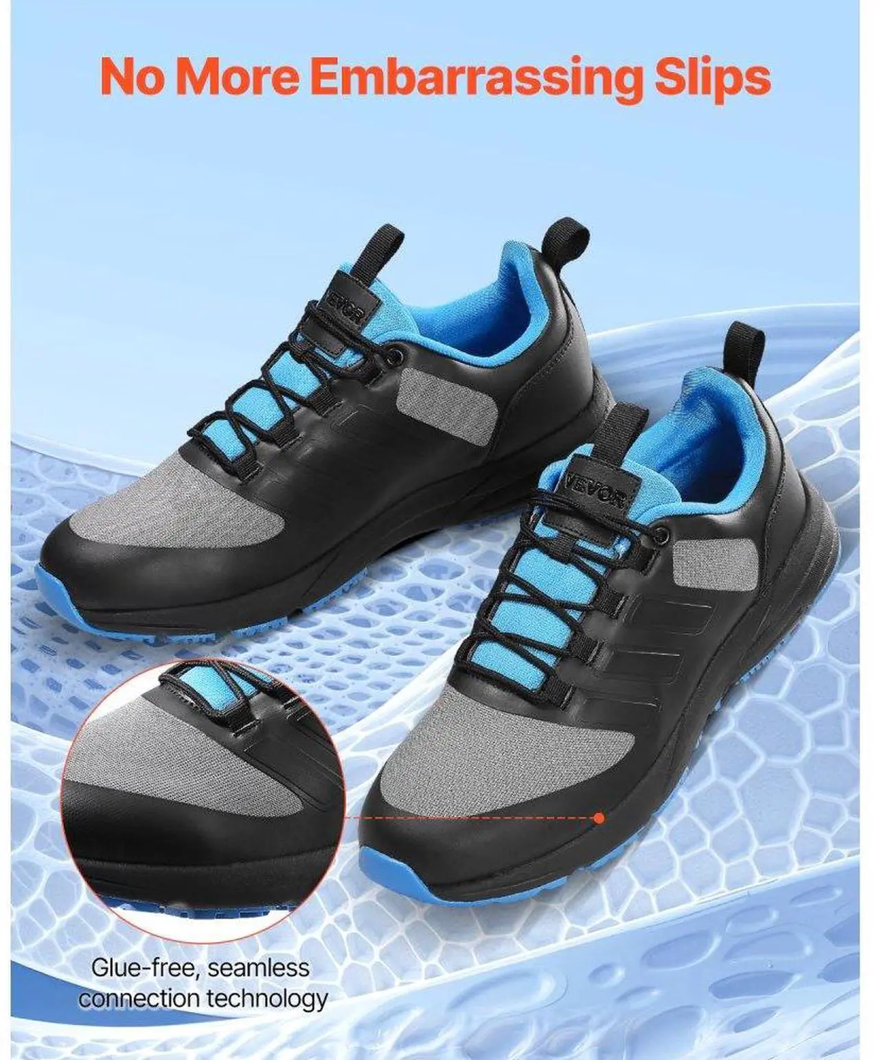 Alt view image 5 of 7 - VEVOR Cross Training Shoes W Width Sneakers US Size 10 Wide Toe Box Shoes Black