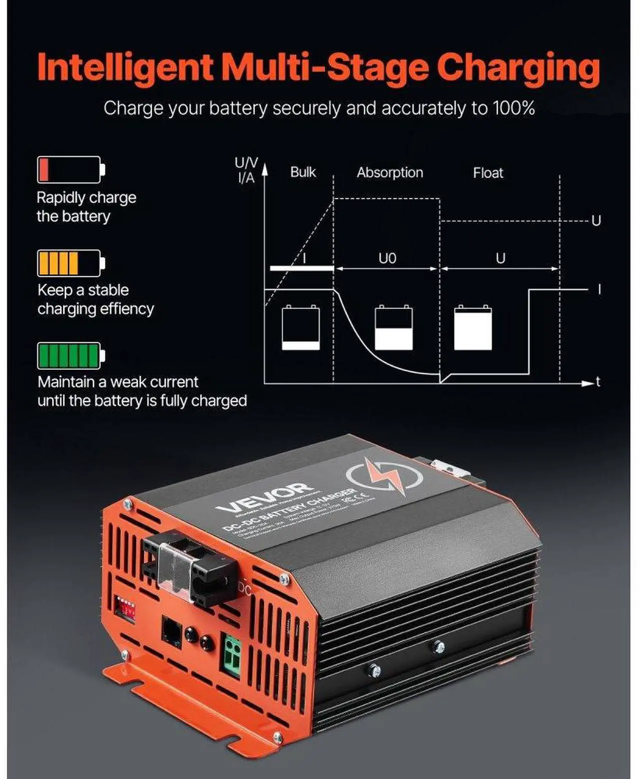 Alt view image 5 of 7 - 12V 30A DC to DC Charger Battery Charger 375W for Lead-Acid and Lithium AGM GEL