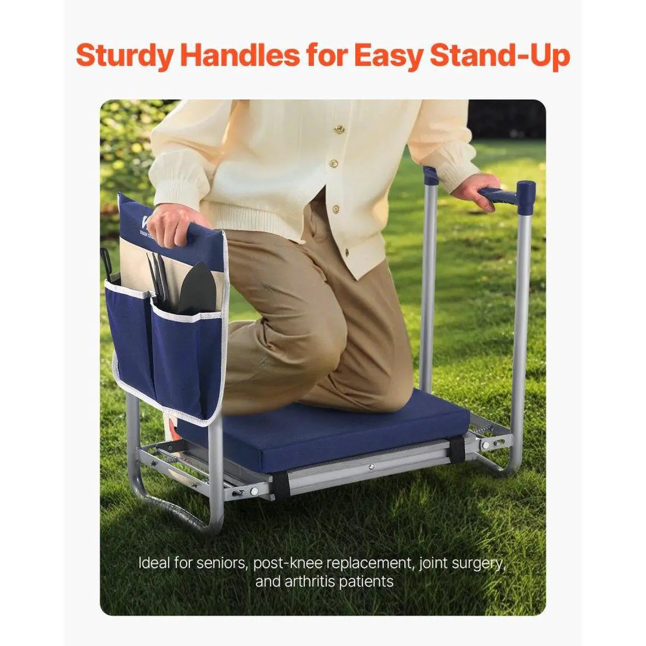 Alt view image 3 of 7 - Garden Kneeler 11" EVA Pad 2 in 1 Folding Garden Kneeling Stool Heavy Duty