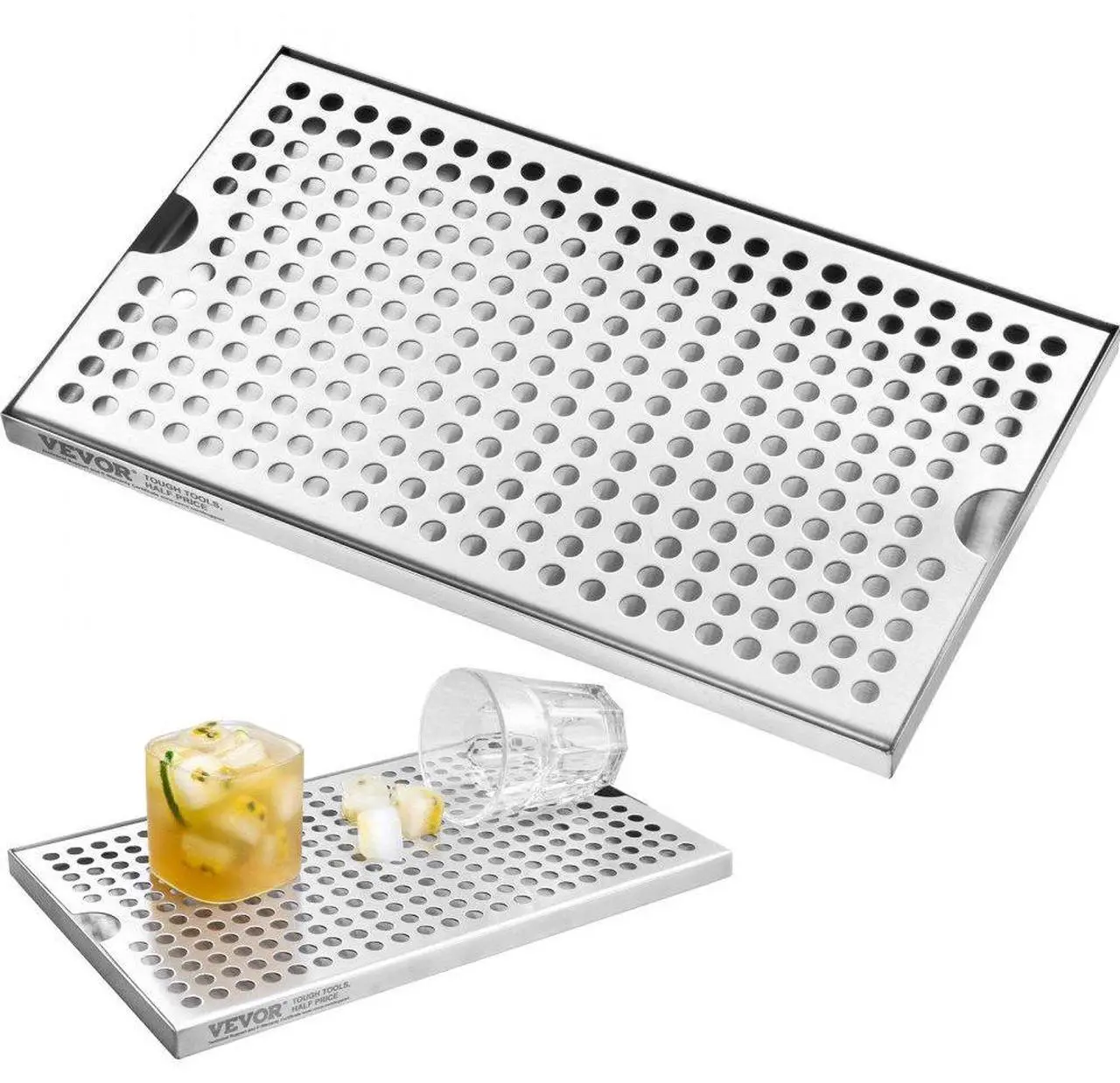 Alt view image 2 of 2 - VEVOR Beer Drip Tray, 304 Stainless Steel Kegerator Drip Trays with 4 Non-Slip Rubber Pads and Detachable Cover, Heat / Cold Resistant Beer Tower Drip Pan for Bar Restaurant Coffee Shop Home