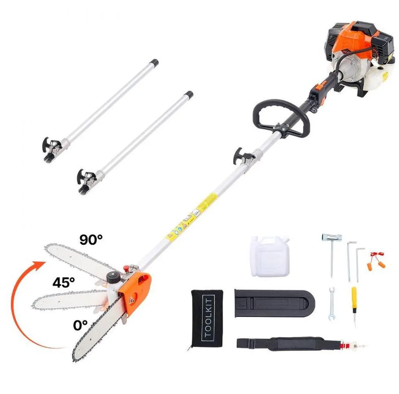 Main image of Gas Powered Pole Saw Rotatable Head 43CC 2-Stroke Tree Trimmer 10 in Cutting Bar