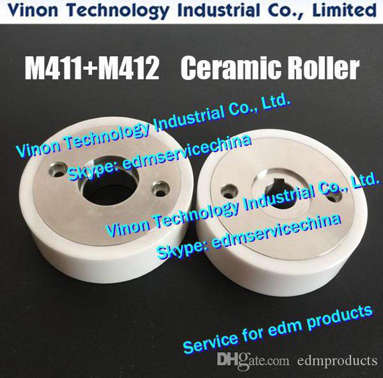 (2pcs) M411+M412 MV Capstan Roller+Pinch Roller Set Ø80x25t (White Ceramic type) X055C663G51+X055C662G51 DBC52A,DBC53A for BA,MV