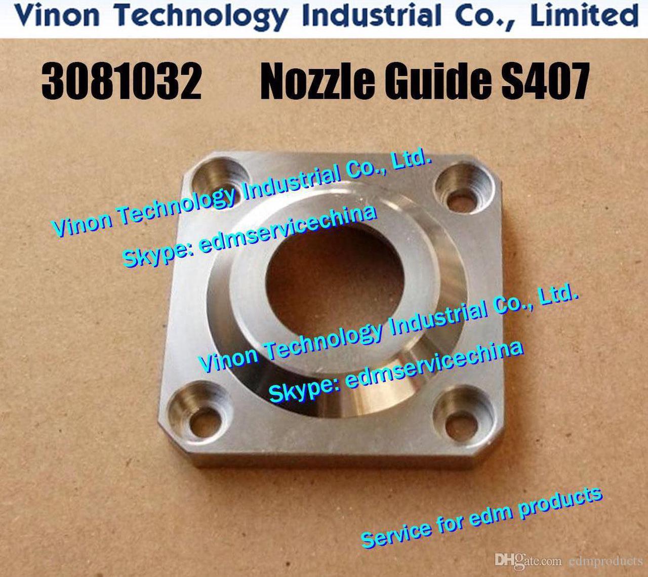 3081032 edm Nozzle Guide S407 45x45x10.5tmm Lower Nozzle Baser For S209 3082668, 3082669 for Sodic AQ.A.EPOC type 87-3 wire-cut