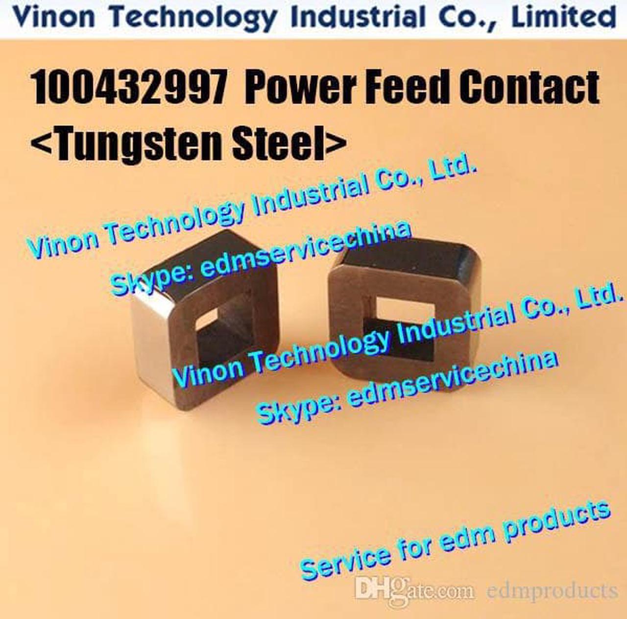 (2pcs) 100342166 Power Feed Contact C001 (Tungsten Steel) 12x12x5mm for Robofil 100,200,400,CUT20. 100432997, 342.166, 432.997