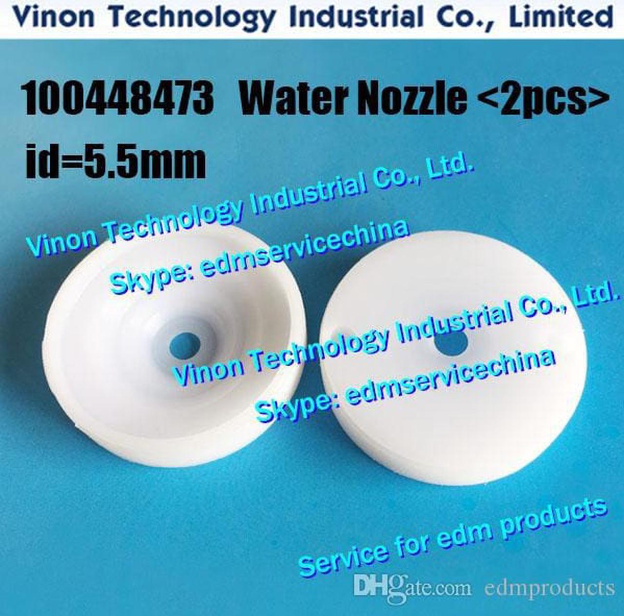 (2pcs) C206 Water Nozzle flat type 448.473 Ø5.5mm / Ø3mm Lower for ROBOFIL 1020,2020,4020 100448473, 100.448.473 Charmilles edm