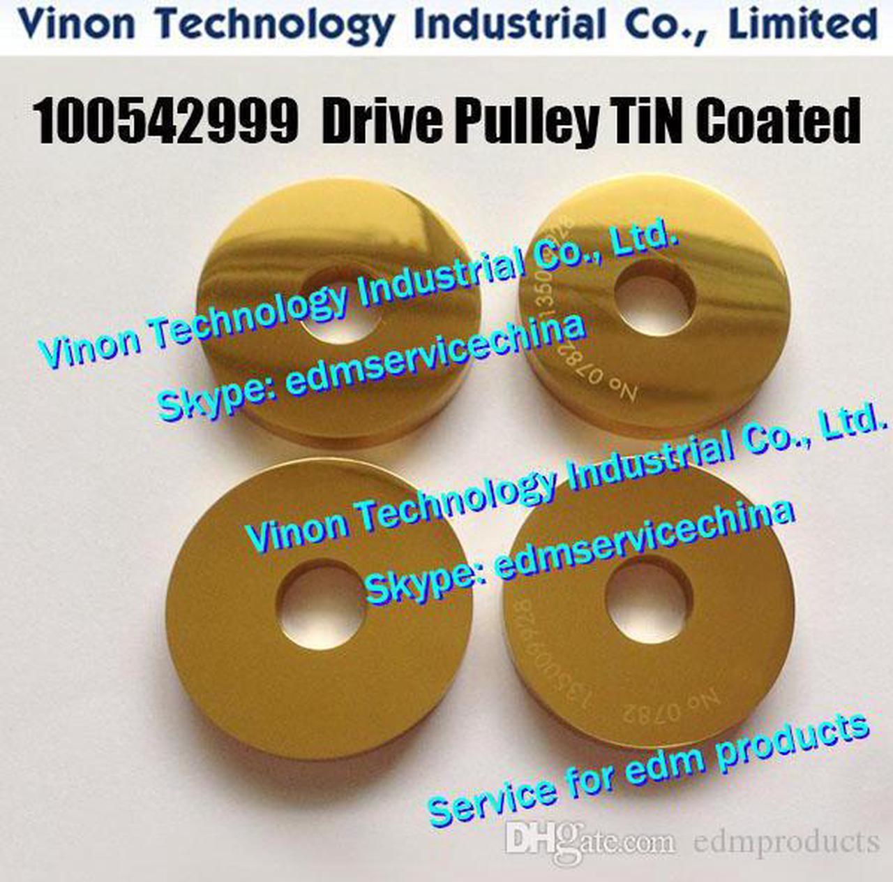 100.542.999 edm Lower Drive Pulley TiN Coated C409 Ø40xØ12x6 for ROBOFIL 230F,240,330F Charmilles 542.999, 135009928, 1350.099.2