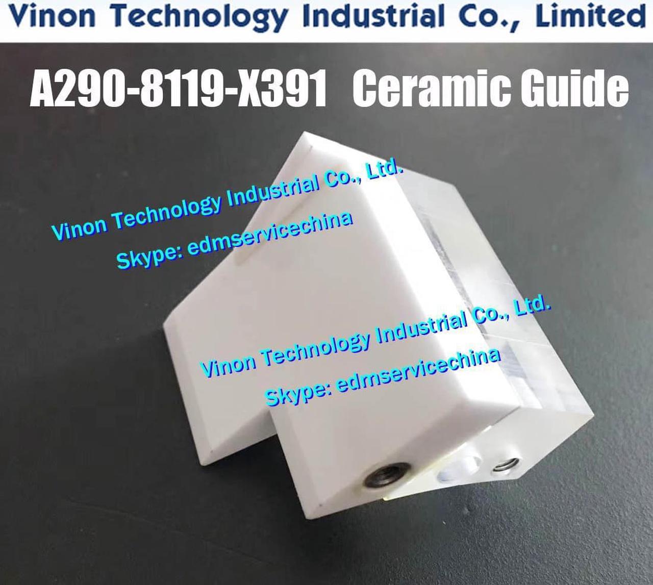 A290-8119-X391 edm Ceramic Guide for Fanuc iD,iE,CiA,C400iA,C600iA series machines. Fanuc edm wear parts A2908119X391