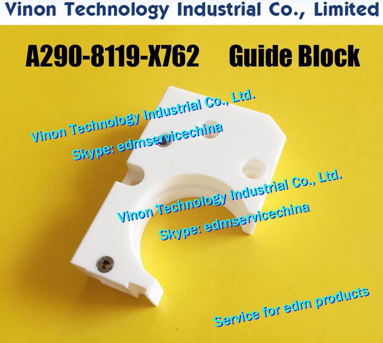 A290-8119-X762 Wire Guide Block Lower (Ceramic) 50x76x20tmm Lower Guide Block Fa nuc A2908119X762, A290.8119.X762 for a-iD,iE,