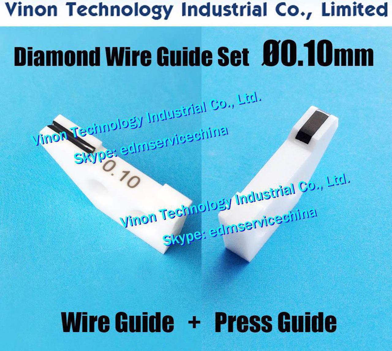 (2pcs) 0.10mm Set of SP43 Diamond Wire Guides 20EC080A404+20EC080A409 for Makino SP series edm Wire Hold Guide 20EC390A401 -Z1