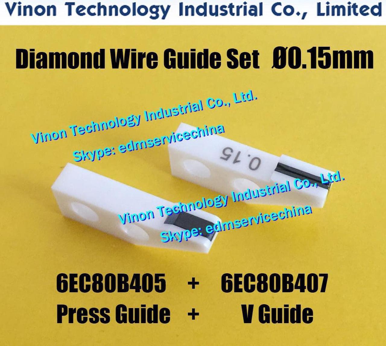 (2pcs) Ø0.15mm Set of Diamond Wire Guides 6EC80B407+6EC80B405 for Precision Taper Cutting for U,DUO43 series U53 Wire guide dies