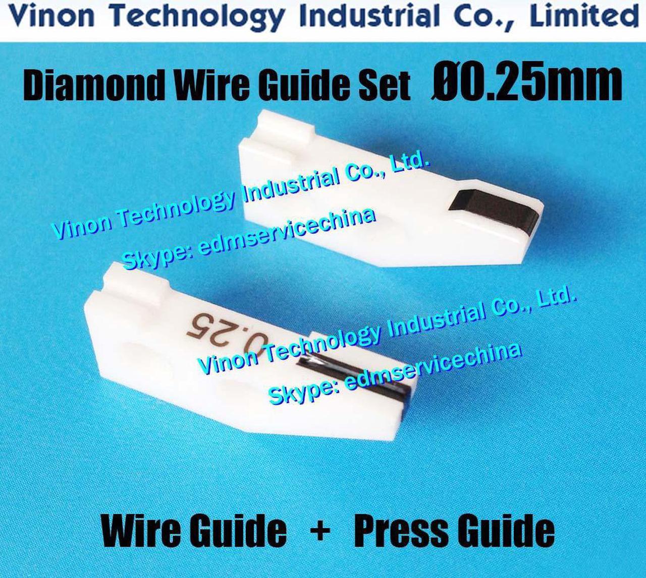 (2pcs) 0.25mm Set of Diamond Wire Guides 20EC080A407+20EC080A409 for Makino, edm parts Wire Hold Guide 20EC390A403-Z1, 24.05.350