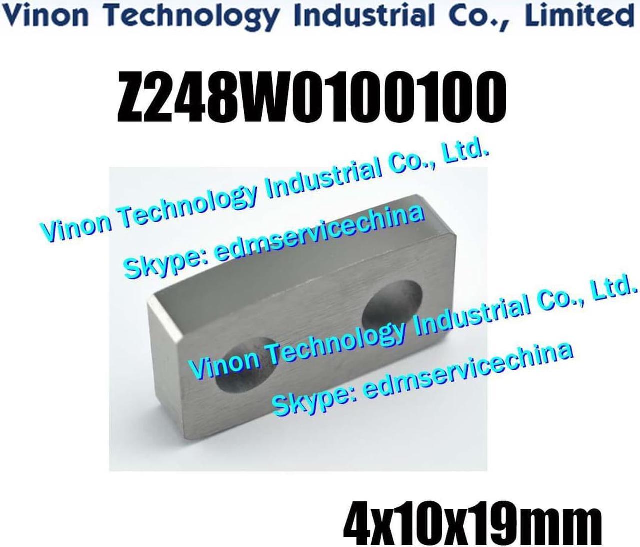 Z248W0100100 Power Feed Contact MA002 4x10x19mm, Z248W0/100100 Upper Current supply A002 for Makino EC-3025.EE-3 Energizing Plat